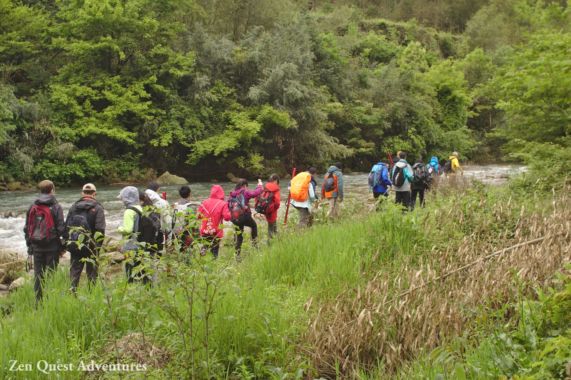 River hike, Lin'An Longshan Village