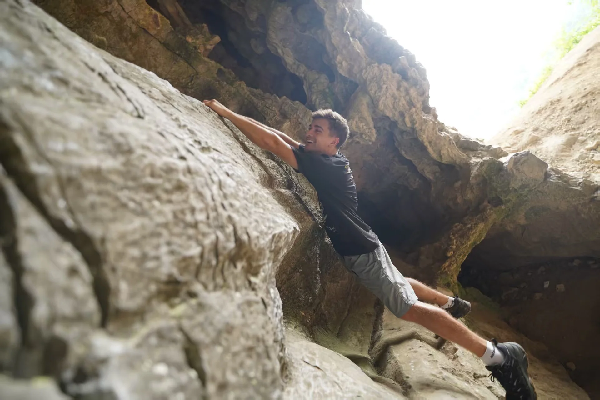 Max having fun in Brothers Cave