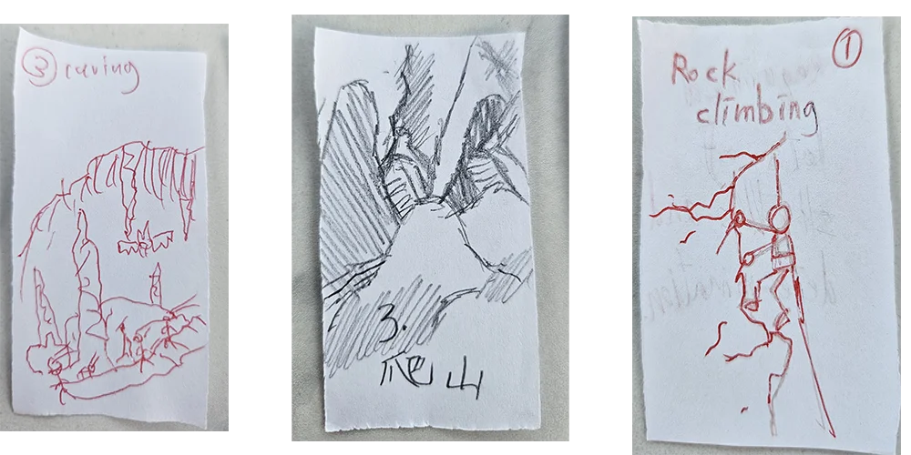 Caving and Climbing Drawings