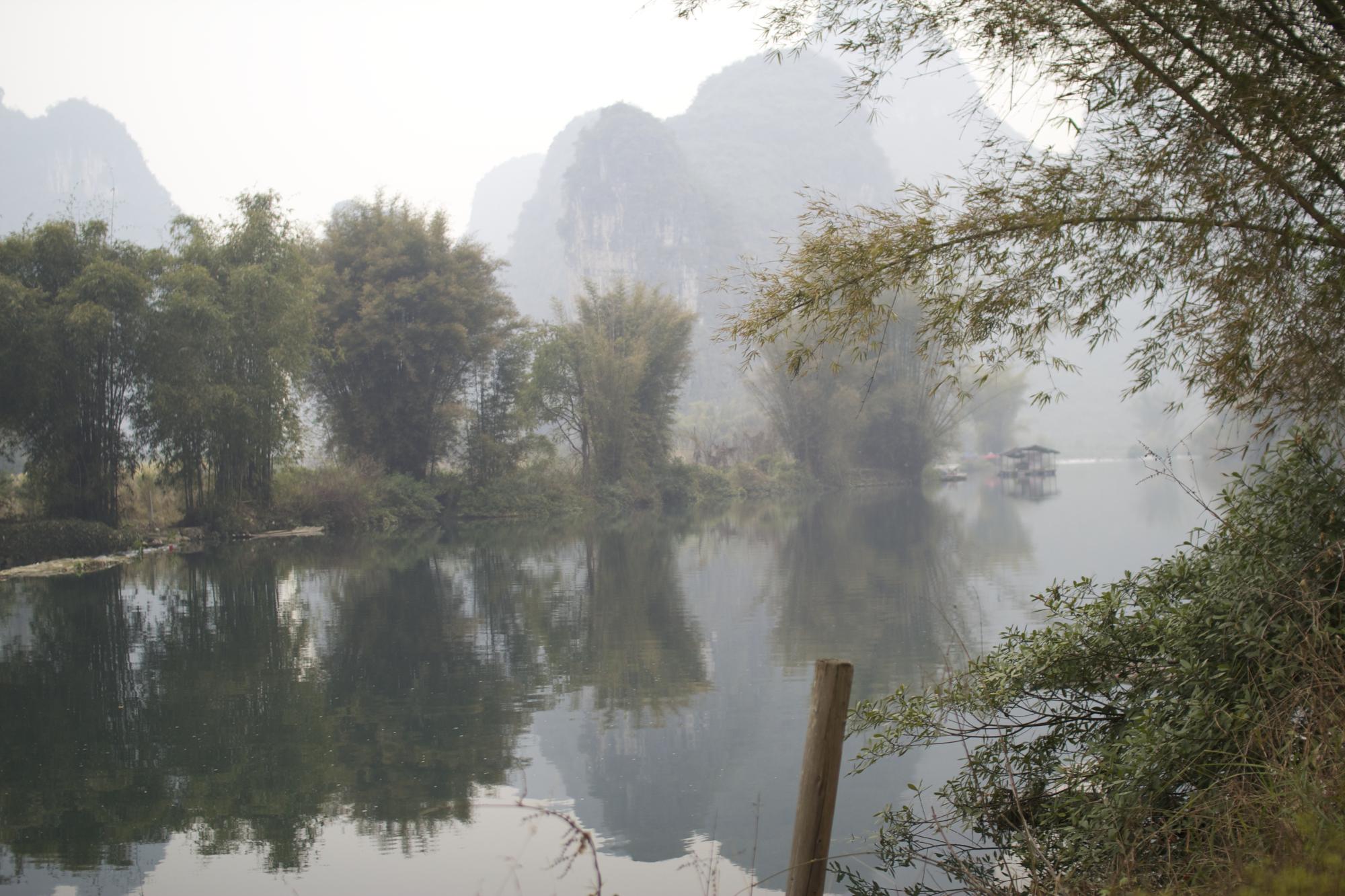 Yangshuo, yulong river, bamboo and Karst mountains