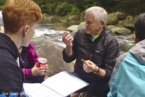 teaching, river studies, Lin'An, China, field sketch, people river