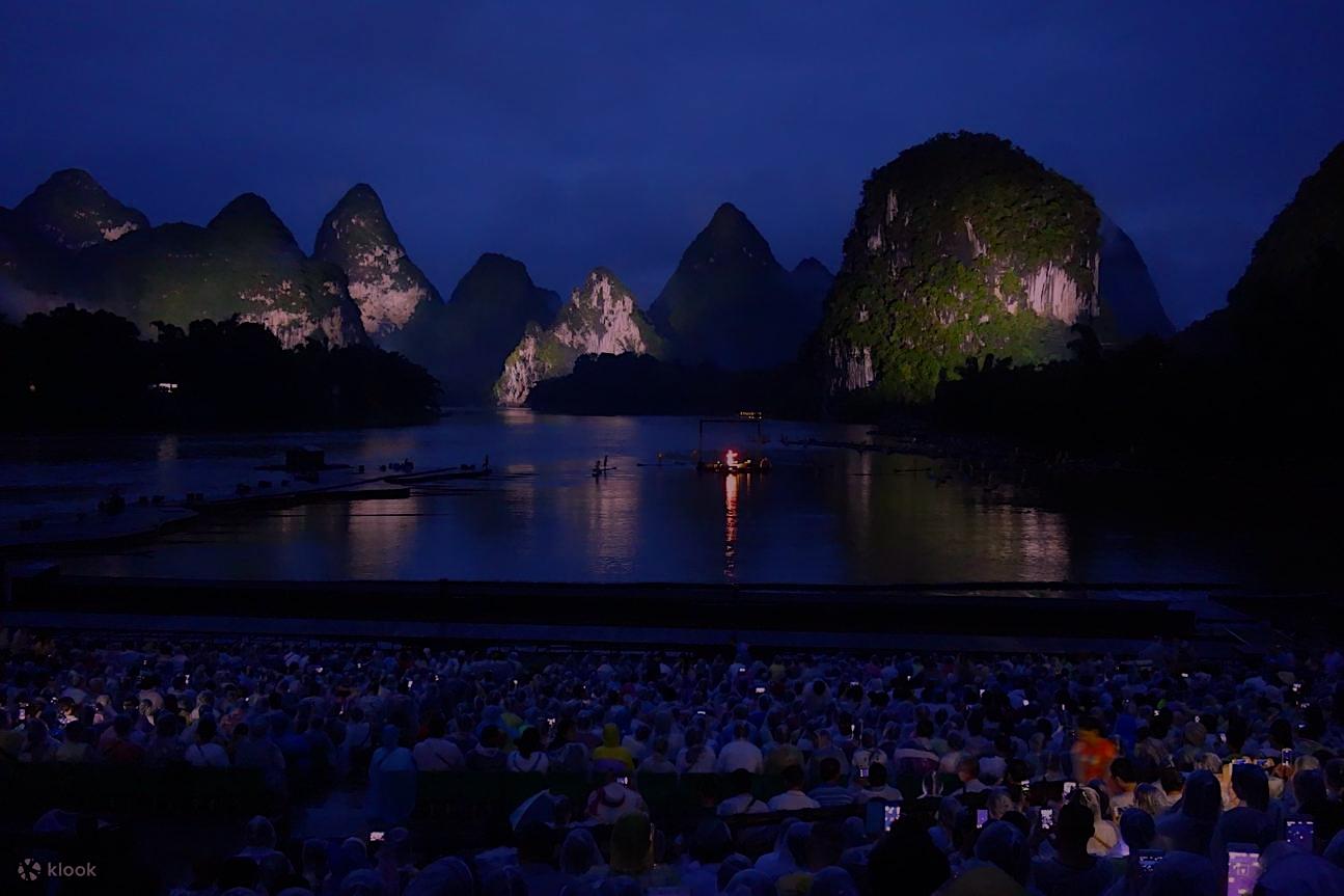 Yangshuo night sky with karst towners